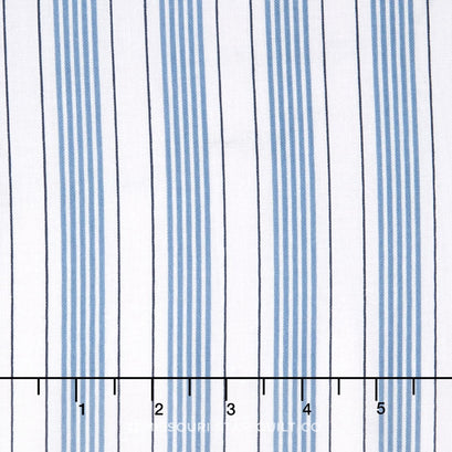 By the Sea - Stripe Blue Yardage