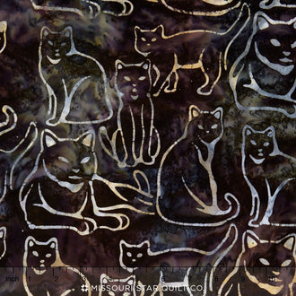 Artisan Batiks - Feline Fine Cat Charcoal Yardage