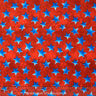 U.S.A - All The Way! - Large Stars Red Yardage