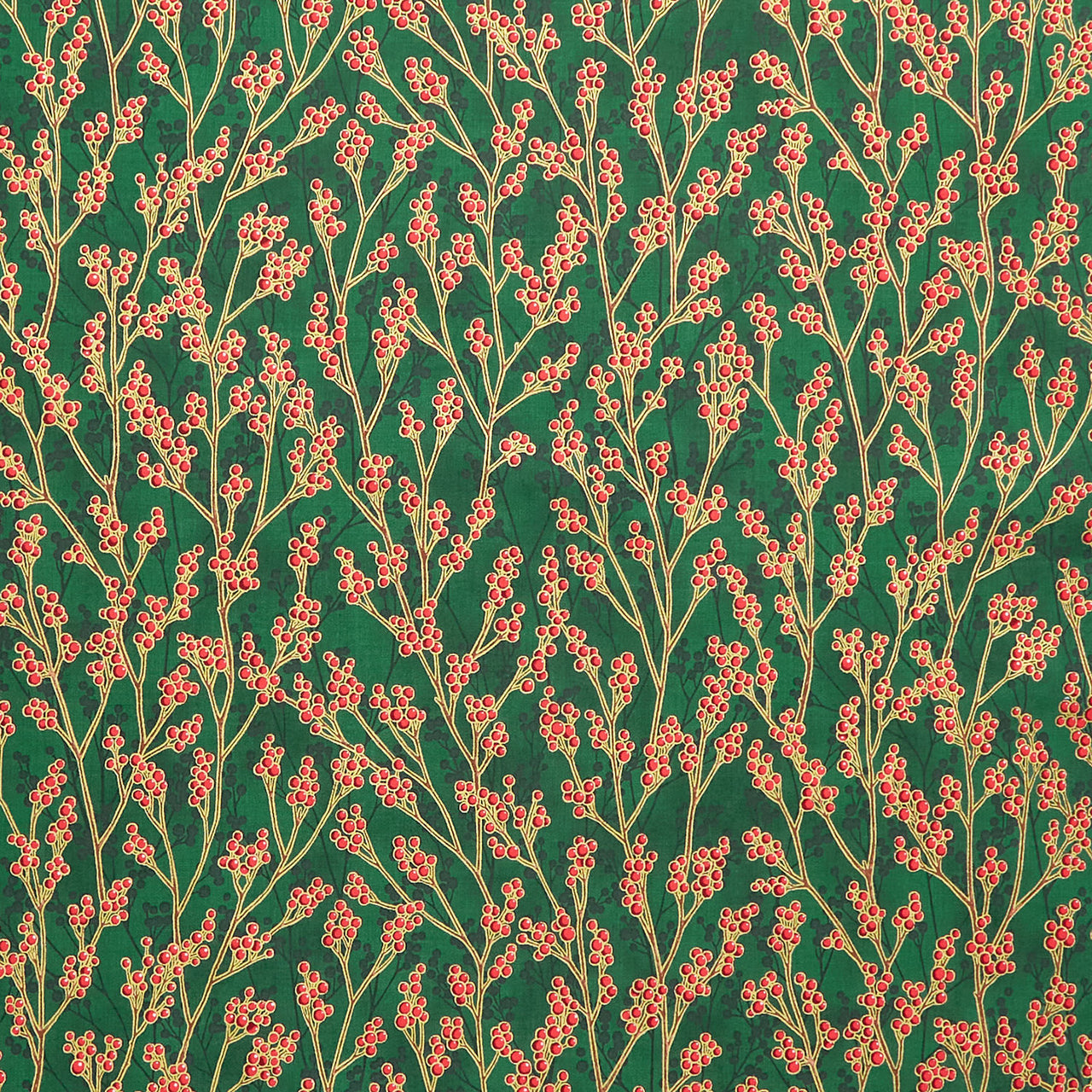 Holiday Flourish - Festive Finery - Spearmint ColorstoryBerries Pine Yardage Primary Image