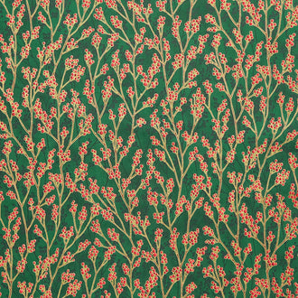 Holiday Flourish - Festive Finery Spearmint Colorstory Berries Pine Metallic Yardage