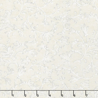 Winter White 3 - Ice Branches Linen Metallic Yardage