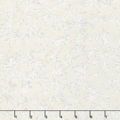 Winter White 3 - Ice Branches Linen Metallic Yardage