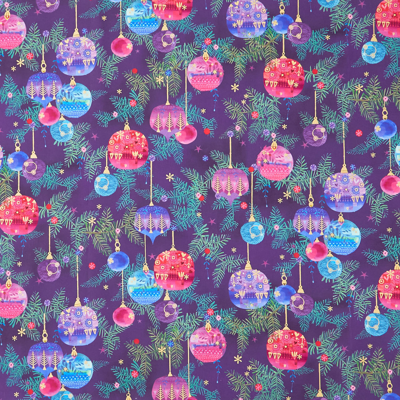 Holy Night (Robert Kaufman) - Ornaments Grape Yardage Primary Image