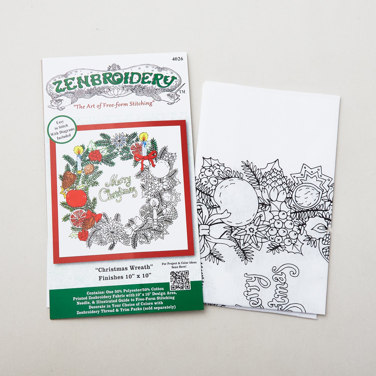 Zenbroidery Christmas Wreath Embroidery Kit Alternative View #2
