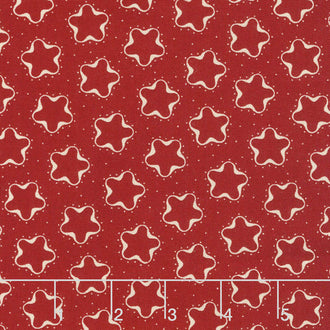 Star & Stripe Gatherings - Cookie Cutter Star Red Yardage
