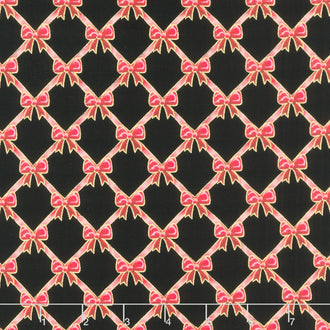 Holiday Flourish - Festive Finery Ribbons Black Metallic Yardage