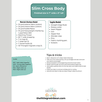 Digital Download - Slim Cross Body Bag Pattern Alternative View #1