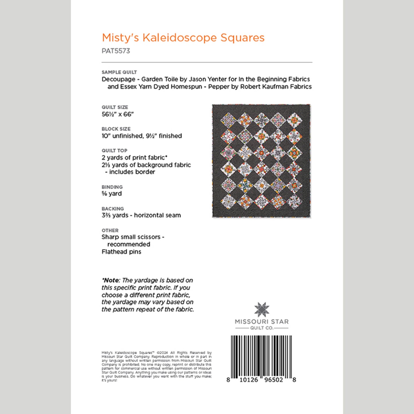 Digital Misty's Kaleidoscope Squares Quilt Pattern by Missouri Star Alternative View #1