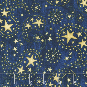 Stars and Stripes Forever - Star Paisley Dark Denim Yardage