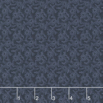 Fresh Cut Flowers - Blooms Navy 108" Wide Backing