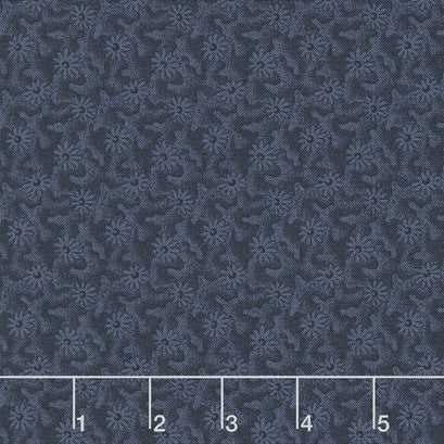 Fresh Cut Flowers - Blooms Navy 108" Wide Backing