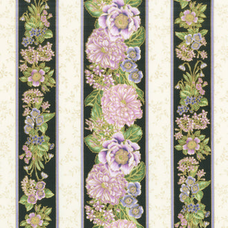 Avery Hill - Blossom Flowers Lavender Metallic Yardage