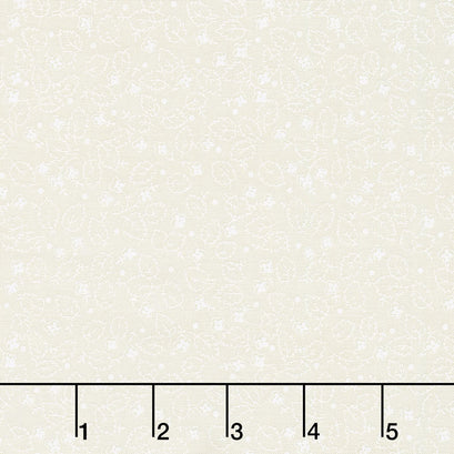 Wilmington Essentials - Sugar Cookies Leaves and Flowers Cream on Cream Yardage