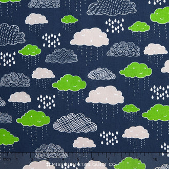 Greatest Adventure - Clouds Navy Yardage