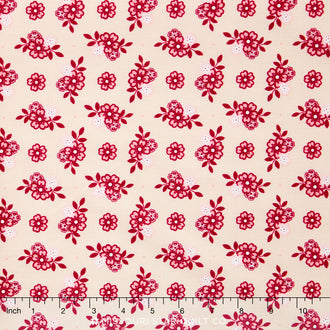 Raspberry Parlour - Floral Cream Yardage