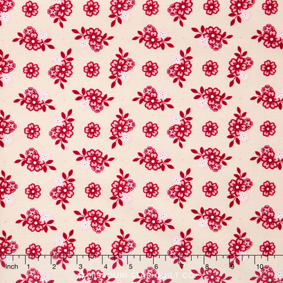 Raspberry Parlour - Floral Cream Yardage