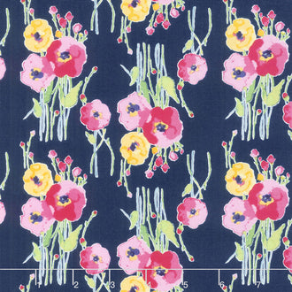 Fruitful Pleasures - Floral Navy Yardage
