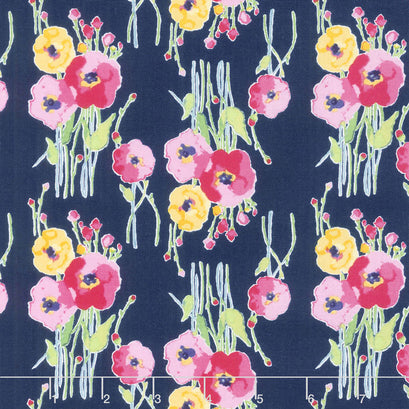 Fruitful Pleasures - Floral Navy Yardage