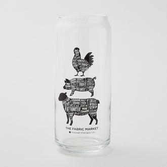 Missouri Star Stacked Animal Fabric Cuts 16oz Can Glass