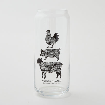 Missouri Star Stacked Animal Fabric Cuts 16oz Can Glass