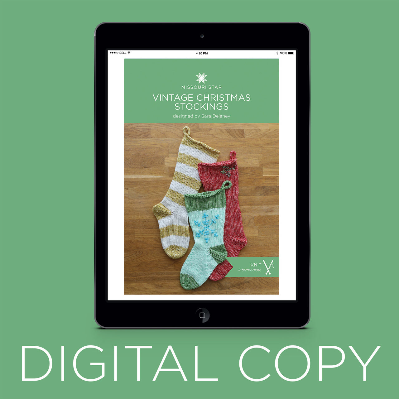 Digital Download - Vintage Knit Christmas Stockings Pattern Primary Image