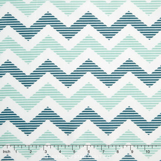 School Days - Chevron Blue Yardage