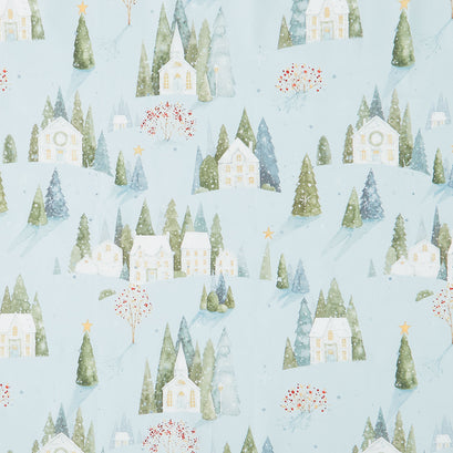 Magical Winterland - Home Sweet Home Blue Yardage