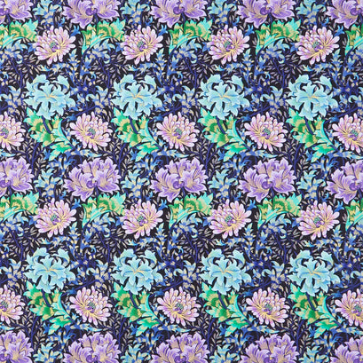 Luminous - Medium packed Floral Black Metallic Yardage