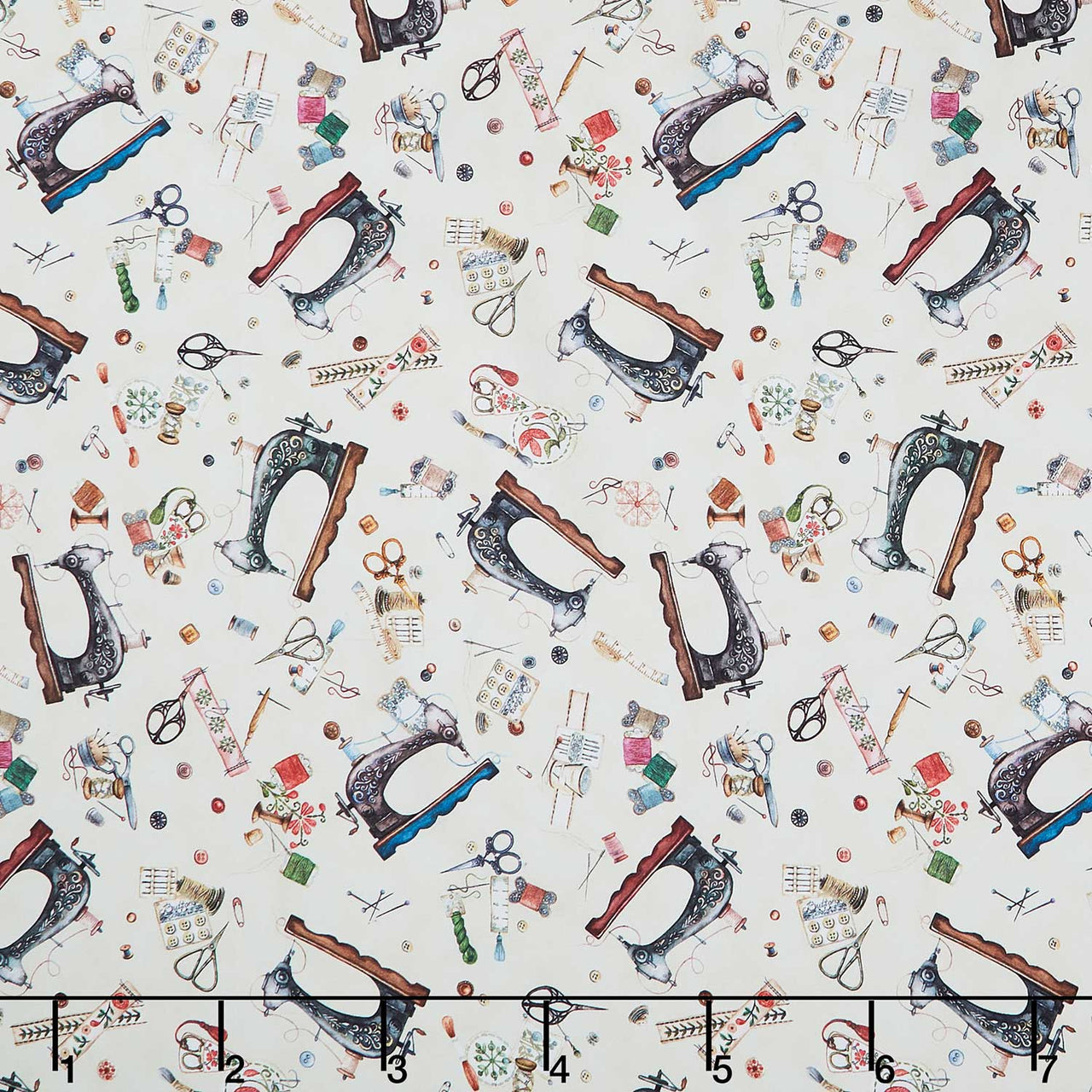 Make it Sew - Sewing Machines Vintage White Yardage