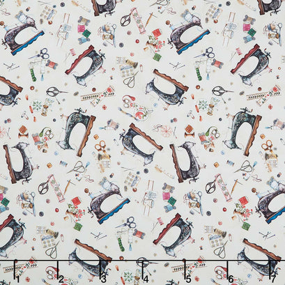 Make it Sew - Sewing Machines Vintage White Yardage