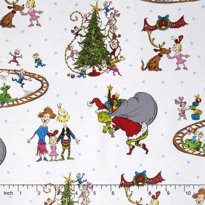 How the Grinch Stole Christmas 6 - Whoville Christmas White Yardage