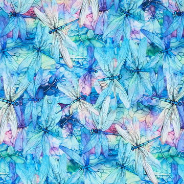 Dragonfly Illusion - Packed Dragonflies Dream Yardage