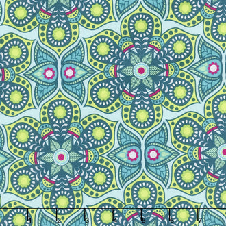 Flit and Bloom - Bloom Henna Blossom Teal Yardage