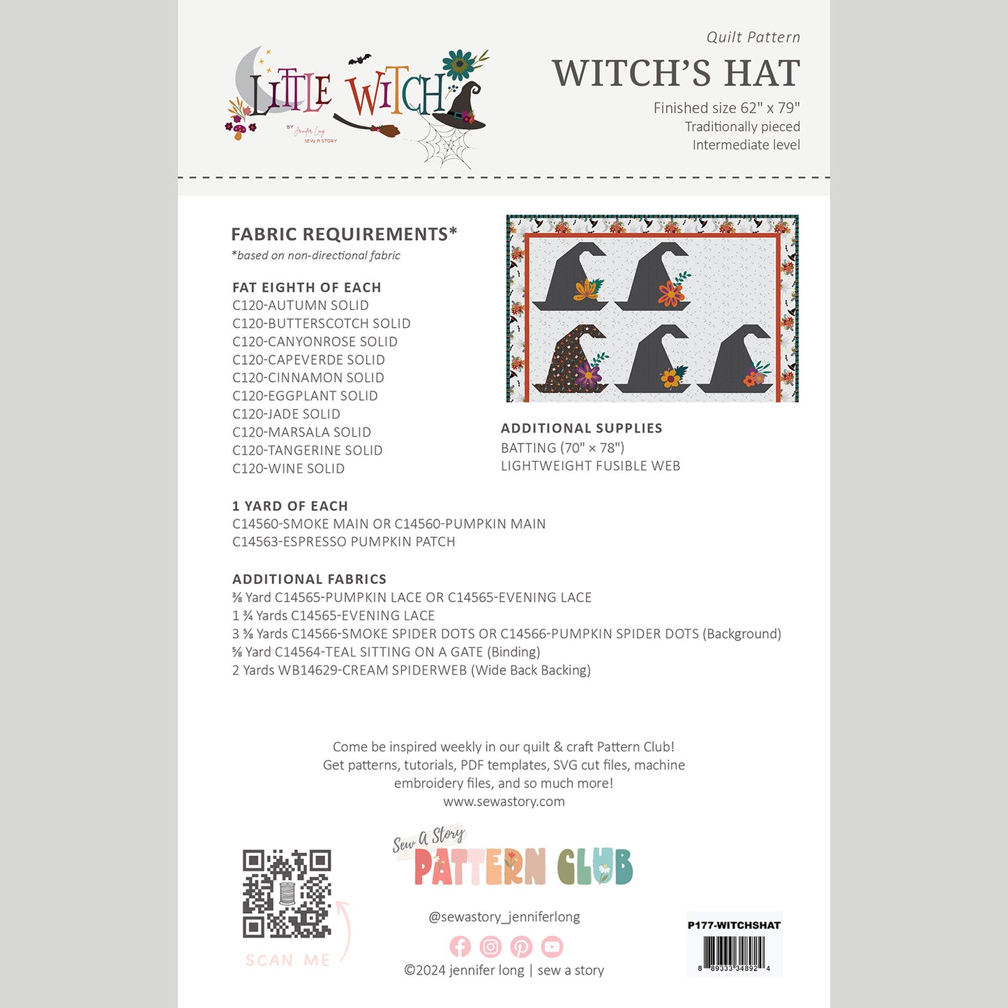 Digital Download - Witch's Hat Quilt Pattern Alternative View #1