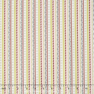 Lost & Found Christmas - Stripe Red Yardage