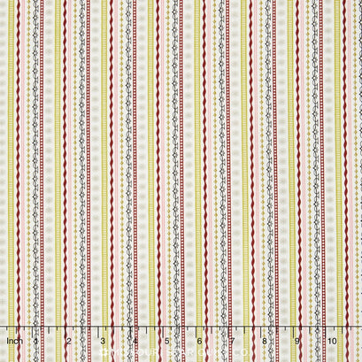 Lost & Found Christmas - Stripe Red Yardage