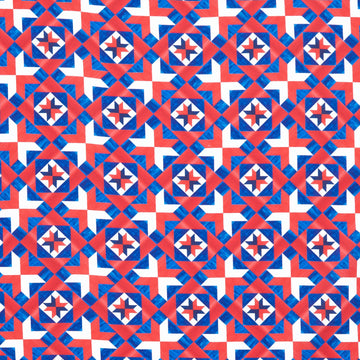 Faith, Family, Freedom - Patriotic Geo Patchwork Cheater Multi Yardage Primary Image