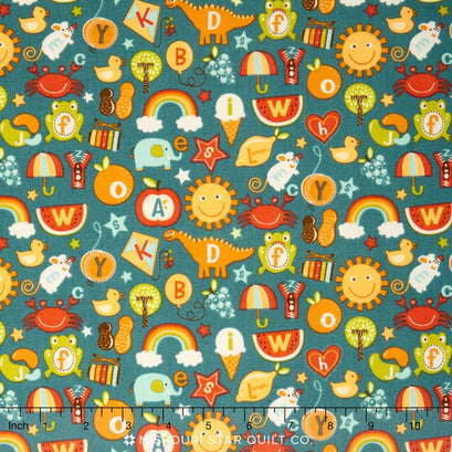 School Days - ABC Blue Yardage