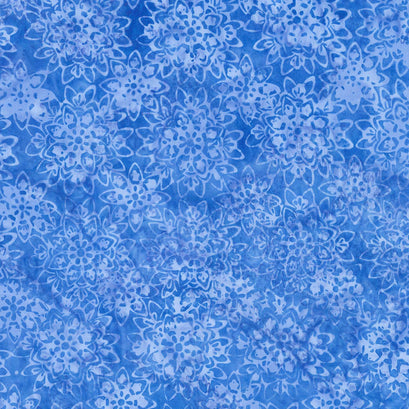 Reflections Batiks - Mosaic Flower Blue Yardage