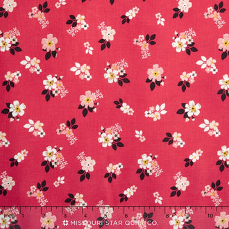 Vintage Daydream - Vintage Floral Red Yardage