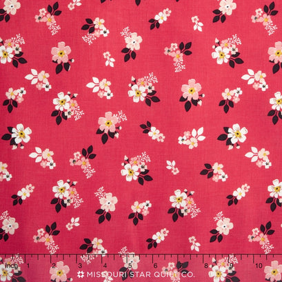 Vintage Daydream - Vintage Floral Red Yardage