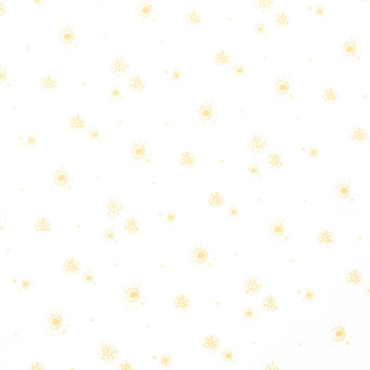 Honey Bees and Flowers Please - Tonal Sunflowers White Yardage