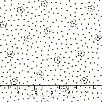 Playing with Shadows - Flowers Squares Black Yardage
