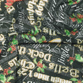Christmas Musical - Joyous Words Black Metallic Yardage Alternative View #1