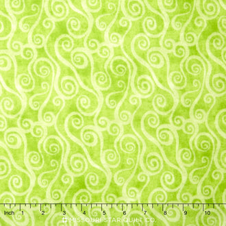 Wilmington Essentials - Swirly Scroll Green 108" Flannel Backing