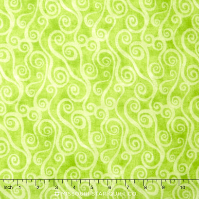 Wilmington Essentials - Swirly Scroll Green 108" Flannel Backing