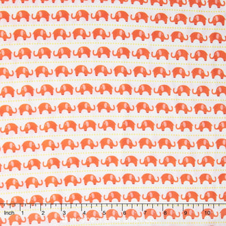 Oh Boy! - Elephants Orange Knit Yardage