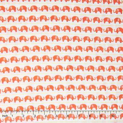 Oh Boy! - Elephants Orange Knit Yardage