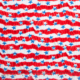 U.S.A - All The Way! - Stars and Stripes Red Yardage